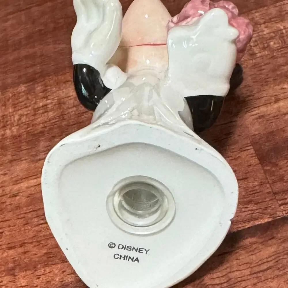 Vintage Minnie Mouse Bride  Porcelain Figure Disney Salt Shaker